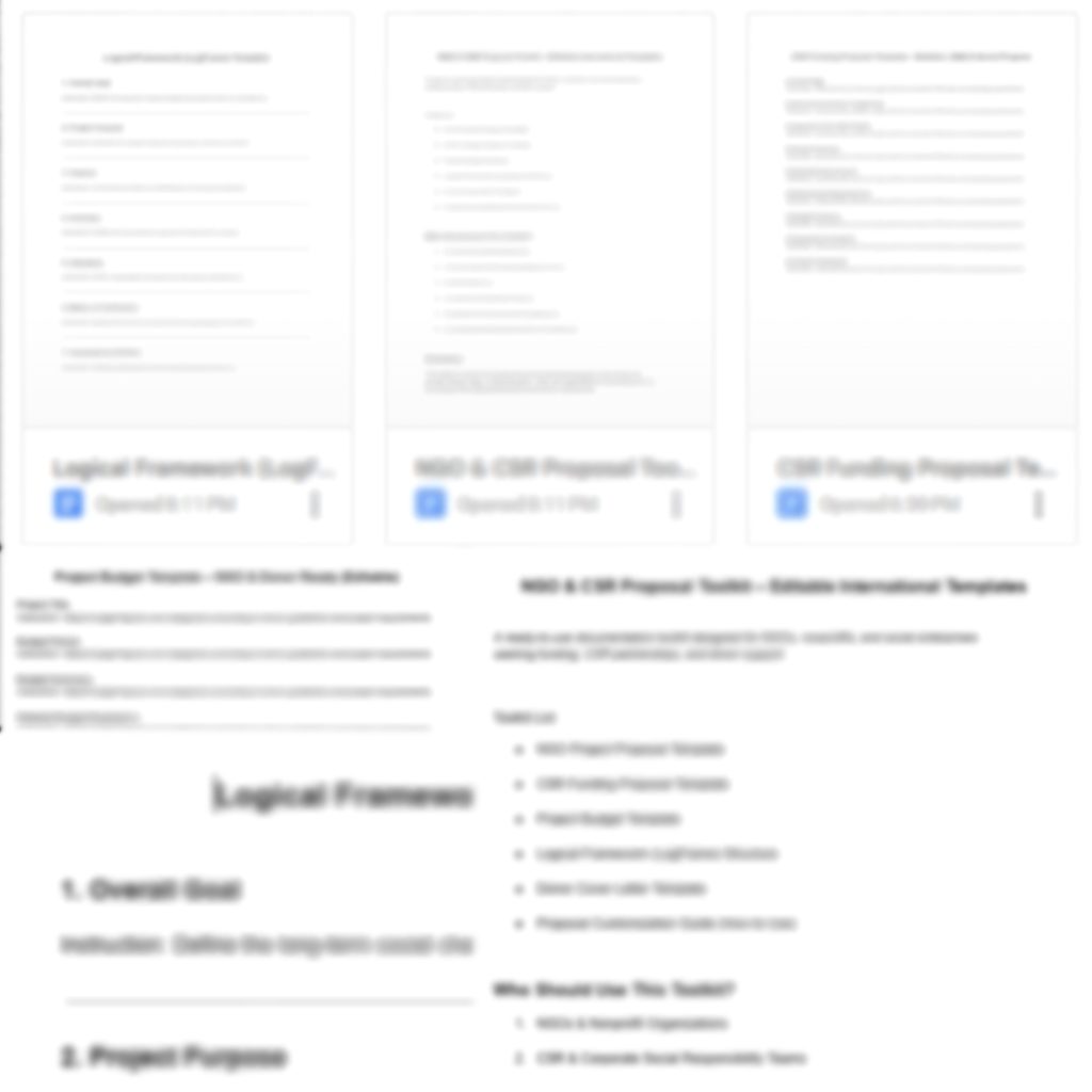 NGO funding templates CSR proposal template Donor proposal toolkit NGO proposal ready-made NGO fundraising tools